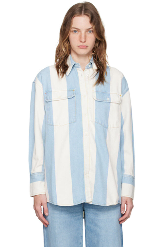 

Бело-синяя джинсовая рубашка «The Borrowed Shirt» FRAME
