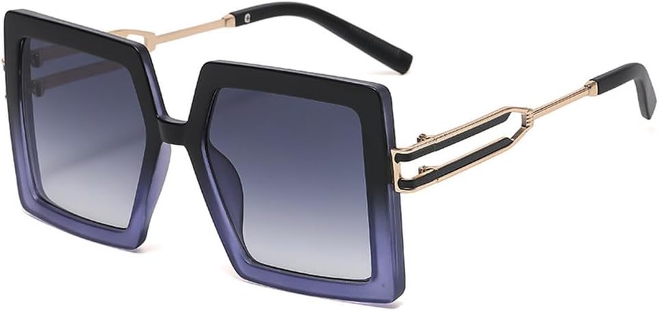 

Модные солнцезащитные очки большого размера для мужчин, трендовые градиентные оттенки UV400 для женщин, ретро-очки оранжевого и шампанского цвета HVTVTLA, Black Purple Gray