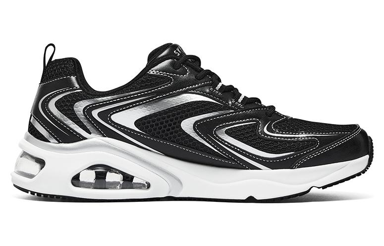 Износостойкие и легкие низкие повседневные кроссовки для бега мужские черные Skechers — фото 2