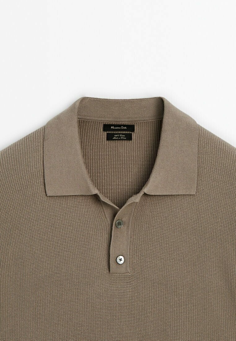 

Рубашка-поло Short Sleeve Massimo Dutti, светло-коричневая