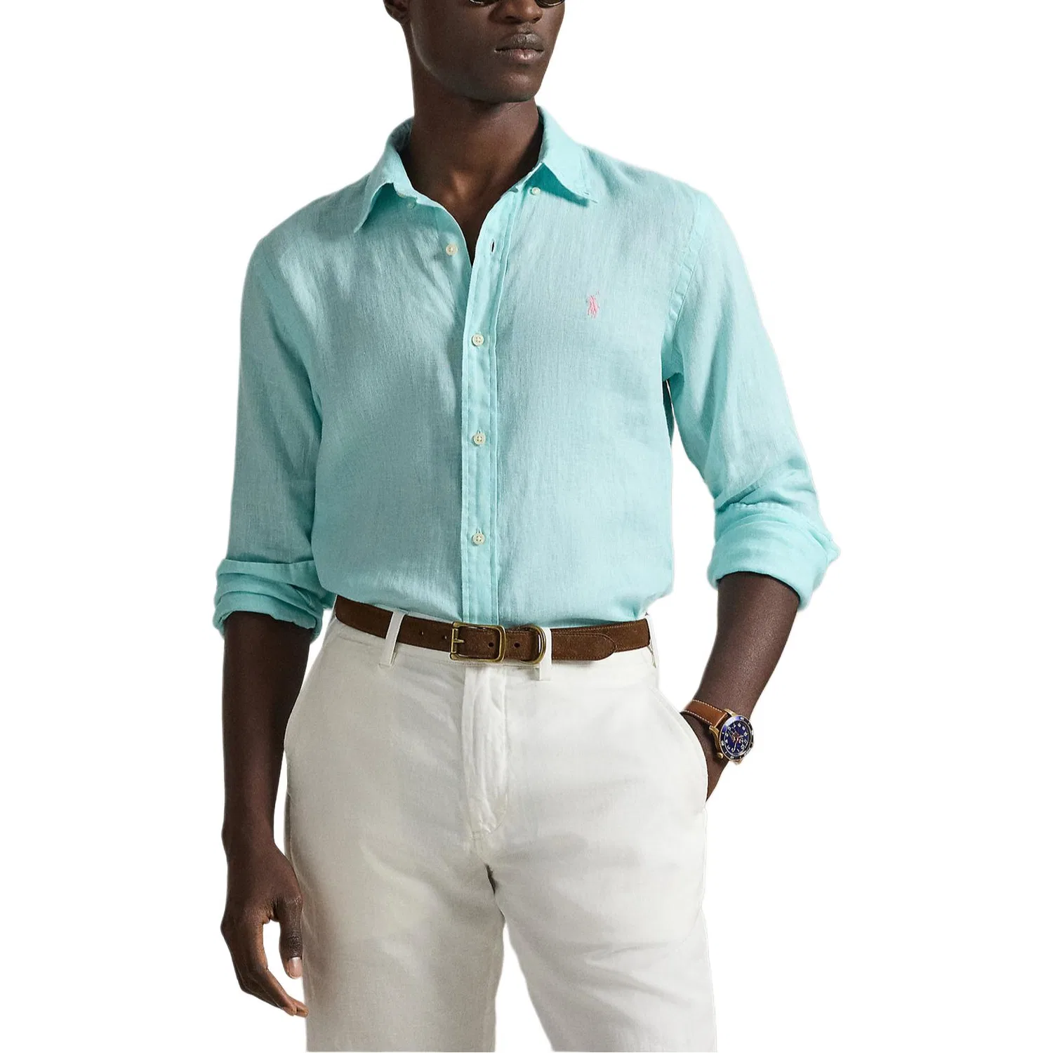 Рубашка SS26 Classic Fit мужская Polo Ralph Lauren, Lake Green — фото 3