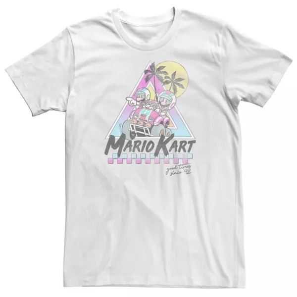

Футболка Big & Tall Mario Kart Mario and Luigi Good Time Since 92 Vintage Tee Licensed Character, белый