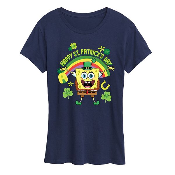 

Женская футболка Spongebob Squarepants Happy St Patrick's Day Nickelodeon, Navy, Синий, Женская футболка Spongebob Squarepants Happy St Patrick's Day Nickelodeon, Navy