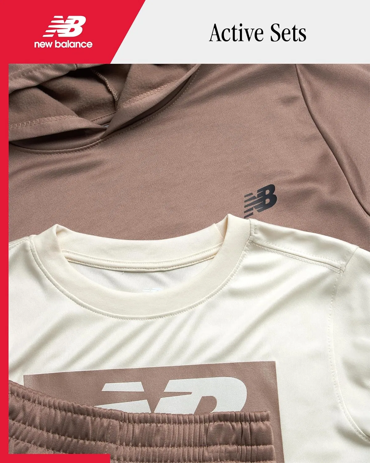 Детский спортивный костюм из 3 предметов New Balance, цвет Mushroom Linen — фото 2