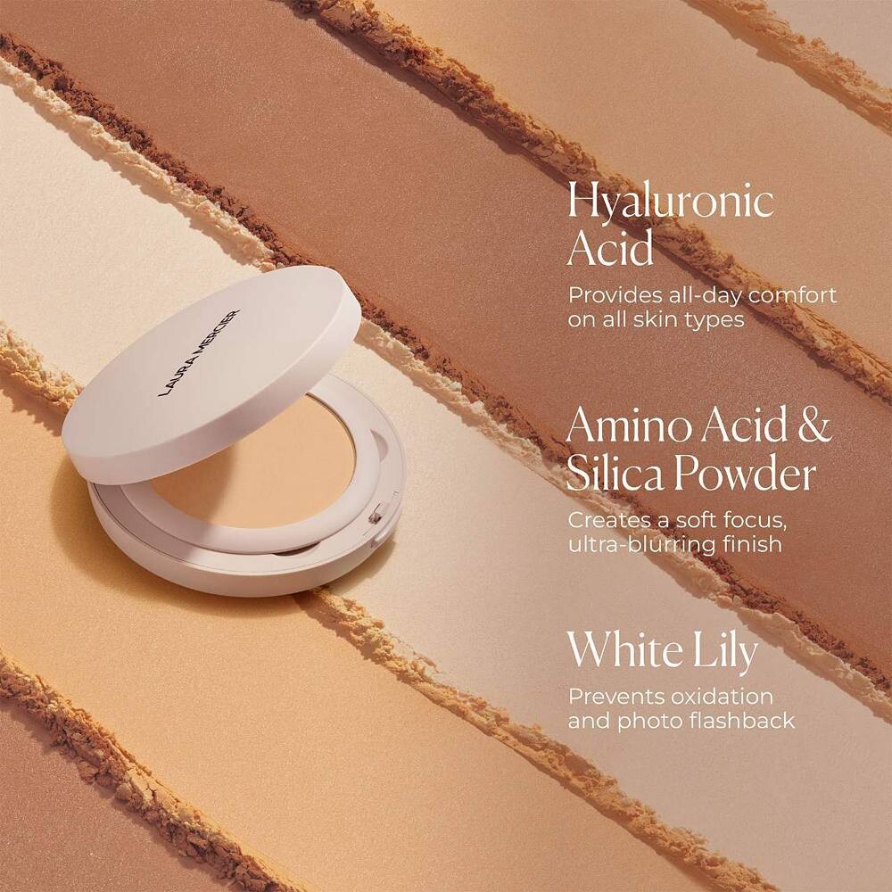 Laura Mercier Водостойкая полупрозрачная прессованная пудра Ultra-Blur без талька, цвет Honey — фото 4