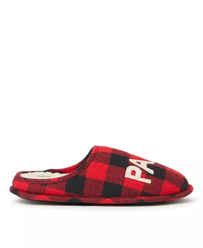 Мужские домашние тапочки-клоги Papa Bear в клетку Buffalo Dearfoams, красный — фото 4