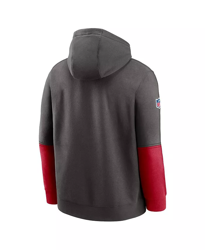 Мужская толстовка с капюшоном Tampa Bay Buccaneers 2024 Sideline Club цвета металлик/красный Nike — фото 3