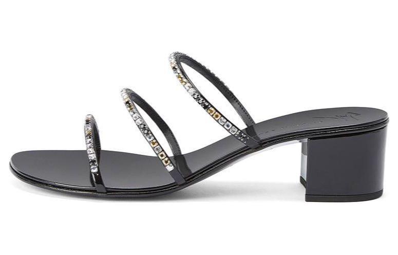 Женские сандалии темно-цветного цвета 40 мм Giuseppe Zanotti, Black