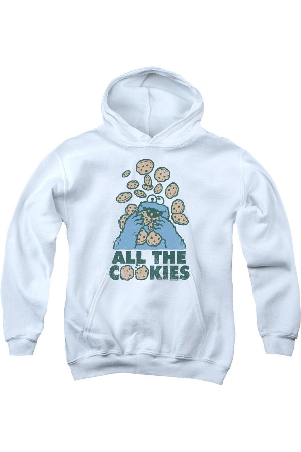

Толстовка с капюшоном для детей "Все печеньки" Sesame Street Gildan, белый