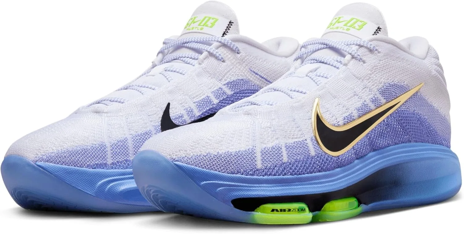 Мужские кроссовки Nike GT Hustle 3 на шнуровке, белый/черный — фото 3
