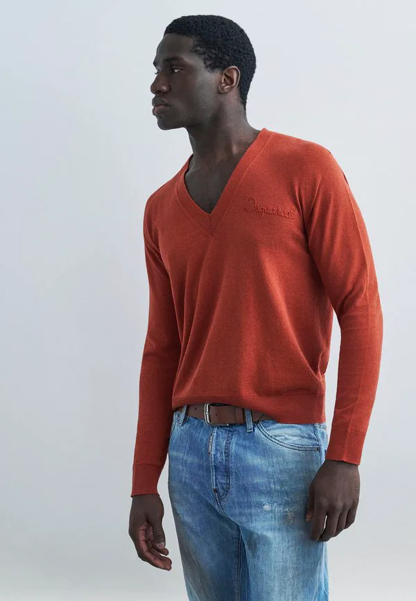 Джемпер с v-образным вырезом Dsquared2, Rust