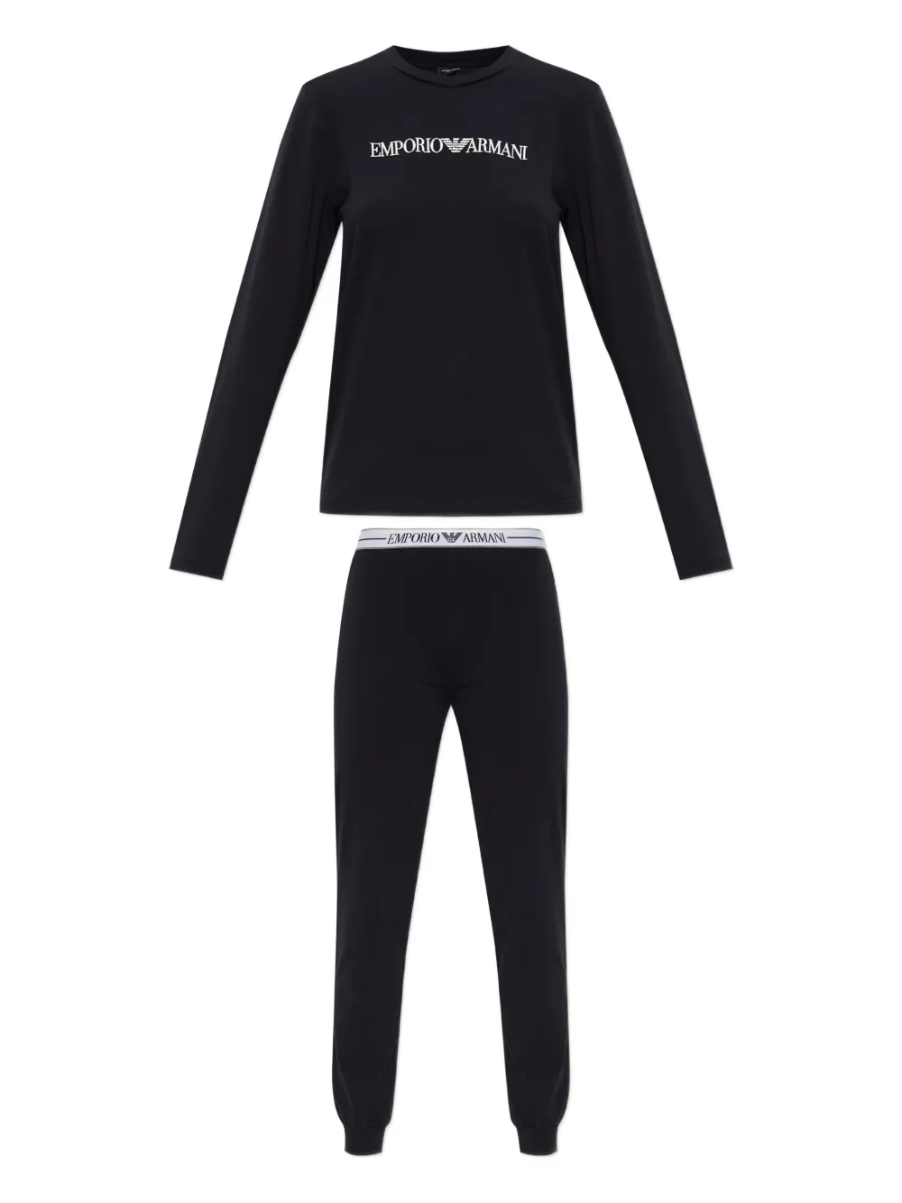 

Пижама с вышитым логотипом EMPORIO ARMANI, черный