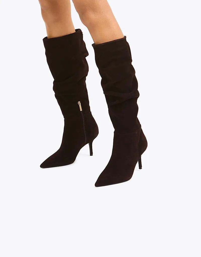 Сапоги Carvela Spirit из коричневой замши с заниженной талией — фото 4