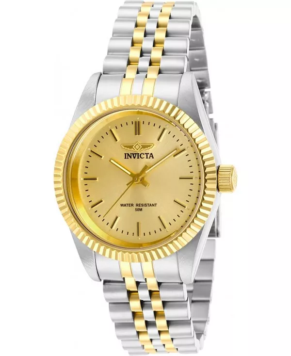 

Женские кварцевые часы 29405 с тремя стрелками и циферблатом цвета шампанского Invicta, silver