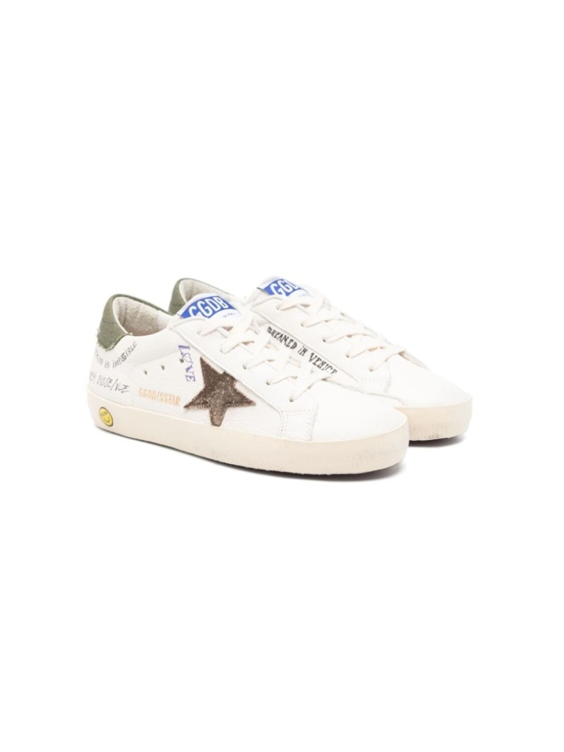 

Кеды для мальчиков Golden Goose Kids Super-Star с нашивкой, белый