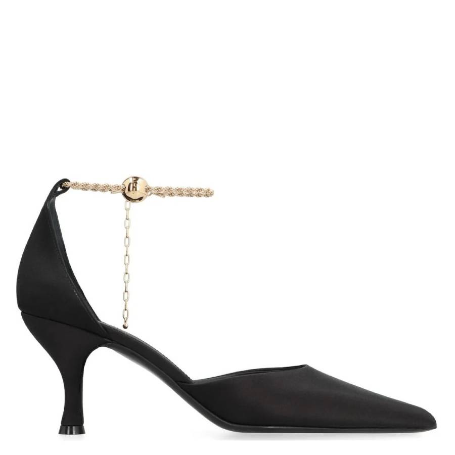 Ferragamo Black Dana 70 туфли-лодочки с цепочкой на щиколотке Salvatore Ferragamo
