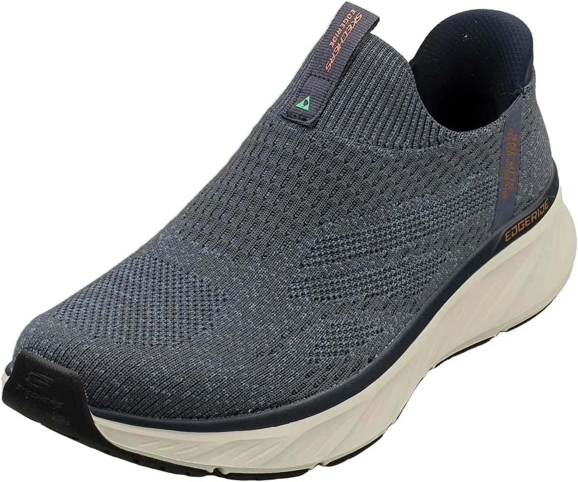 Мужские кроссовки Skechers Edgeride Commissioner Hands Free Slip-in, Navy Knit Orange Trim
