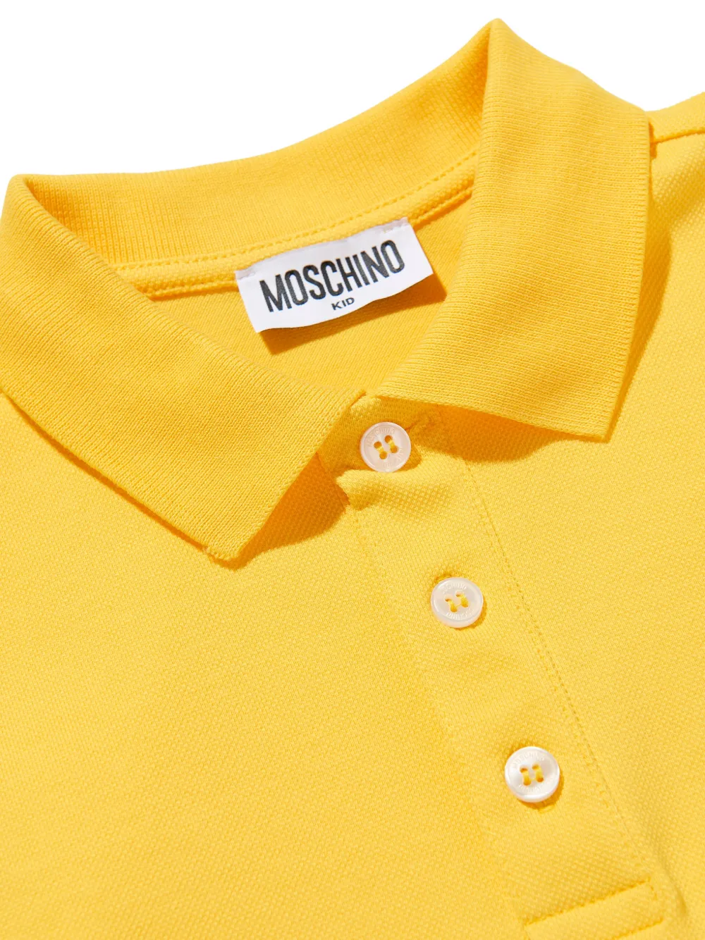 Поло с логотипом и застежкой на пуговицах Moschino Kids, желтый — фото 3