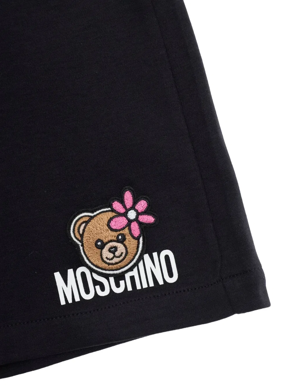 Шорты с вышитым логотипом Moschino Kids, черный — фото 3