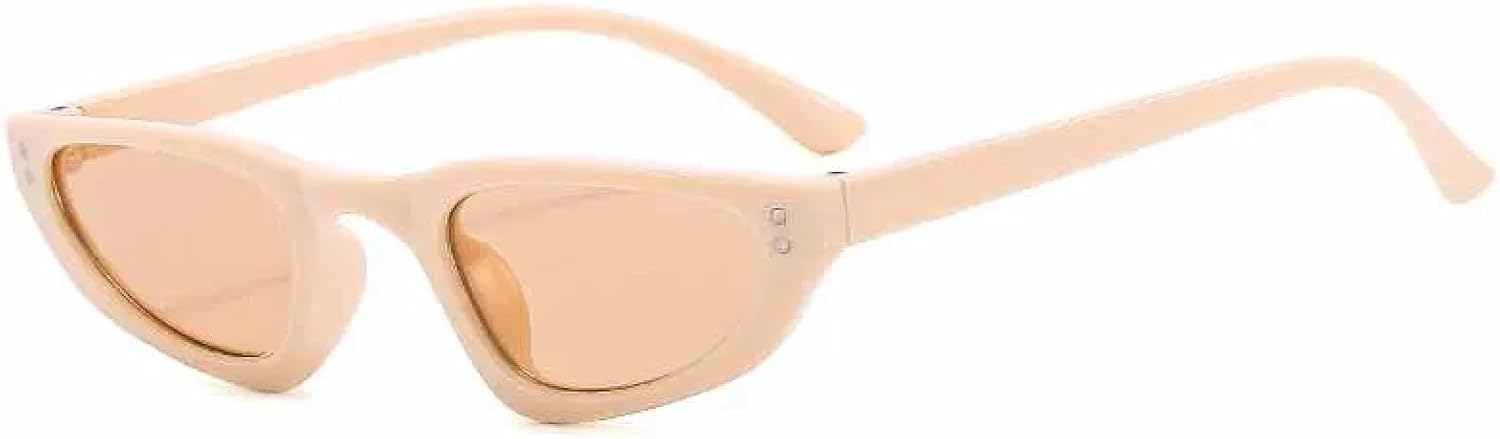 

Модные ретро-очки в маленькой треугольной оправе для мужчин и женщин, роскошные солнцезащитные очки для уличной стрельбы, защита от УФ-излучения UV400 TKKTLLT, Beige Tea