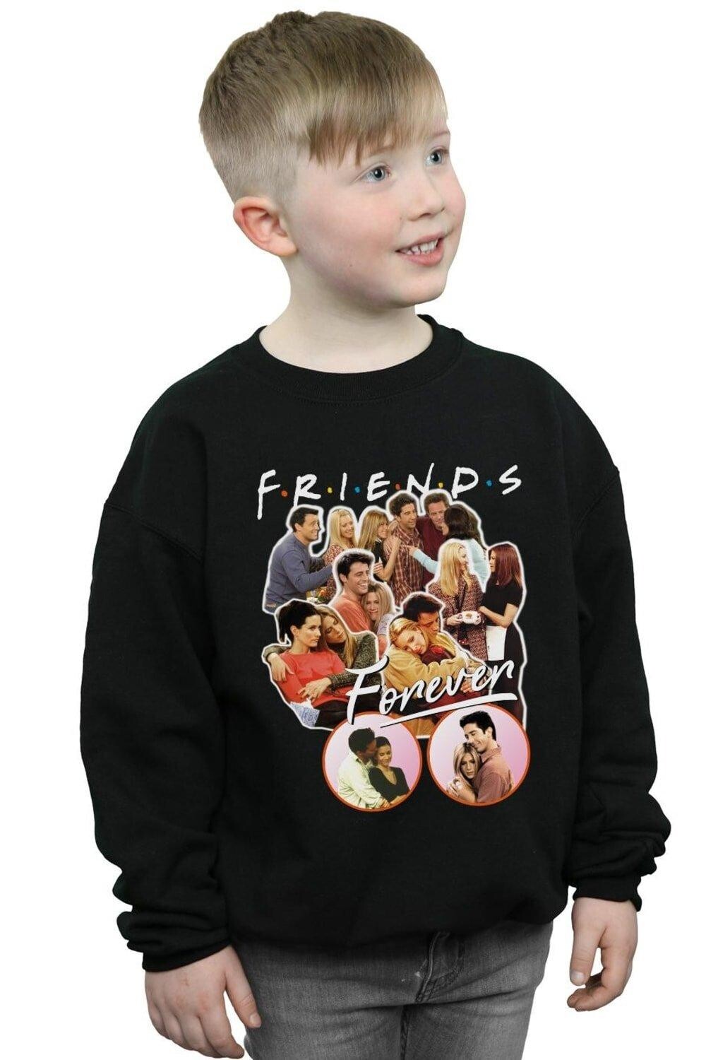 

Толстовка с коллажем Forever Friends, черный