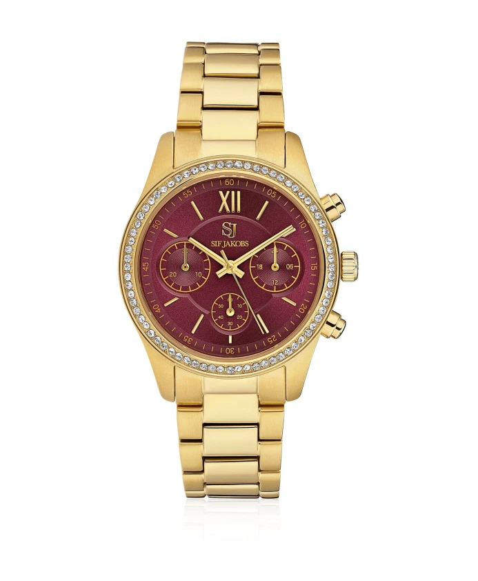 

Часы Bordeaux Sunray с цирконом Sif Jakobs Jewellery, желтый