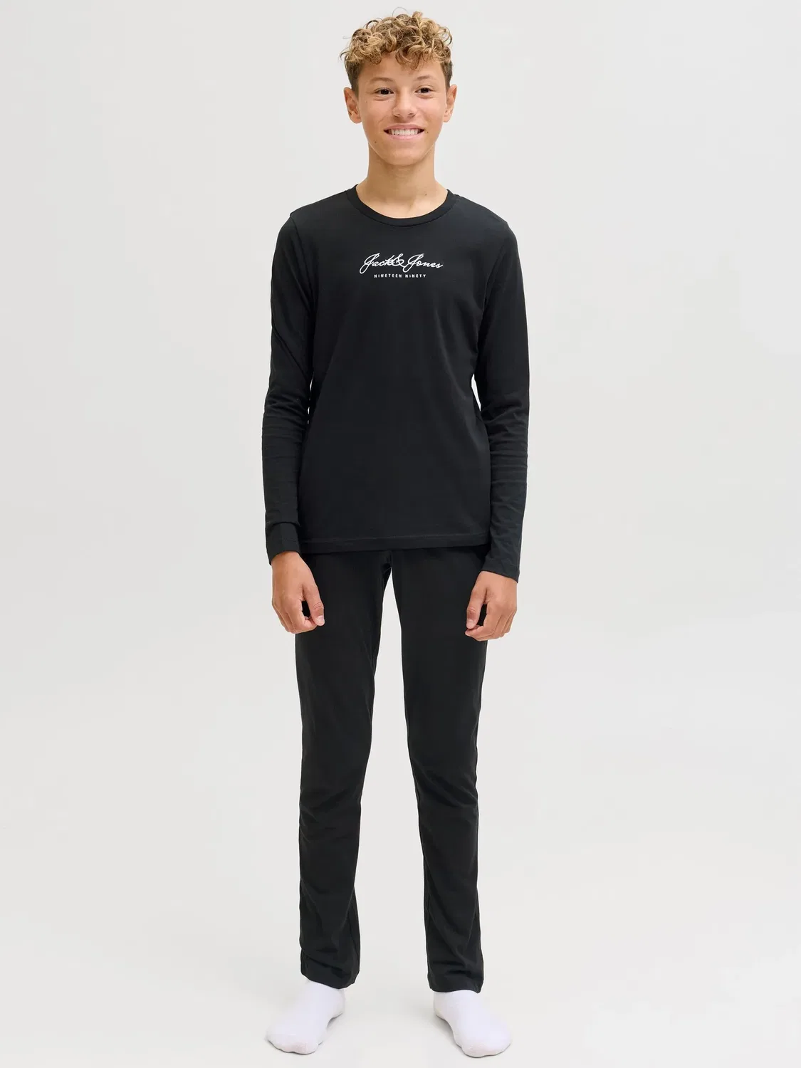 Лонгслив из хлопка JACK & JONES Junior, черный — фото 3