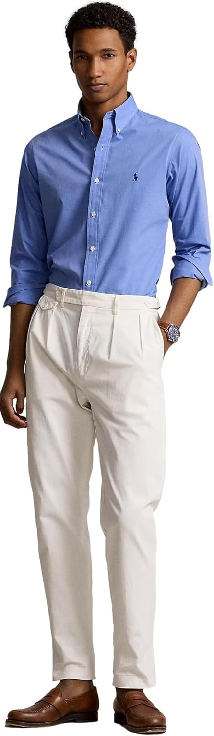 POLO RALPH LAUREN Мужская классическая рубашка Poplin Sport, Blue End On End — фото 3