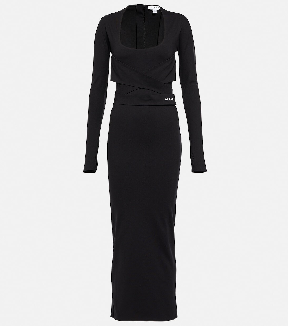 

Платье миди из джерси ALAÏA, черный