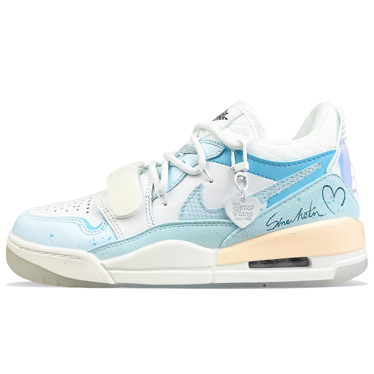 

Jordan Легаси 312 противоскользящие износостойкие мидтоп винтажные баскетбольные кроссовки унисекс розовый синий белый, цвет Pink Blue White