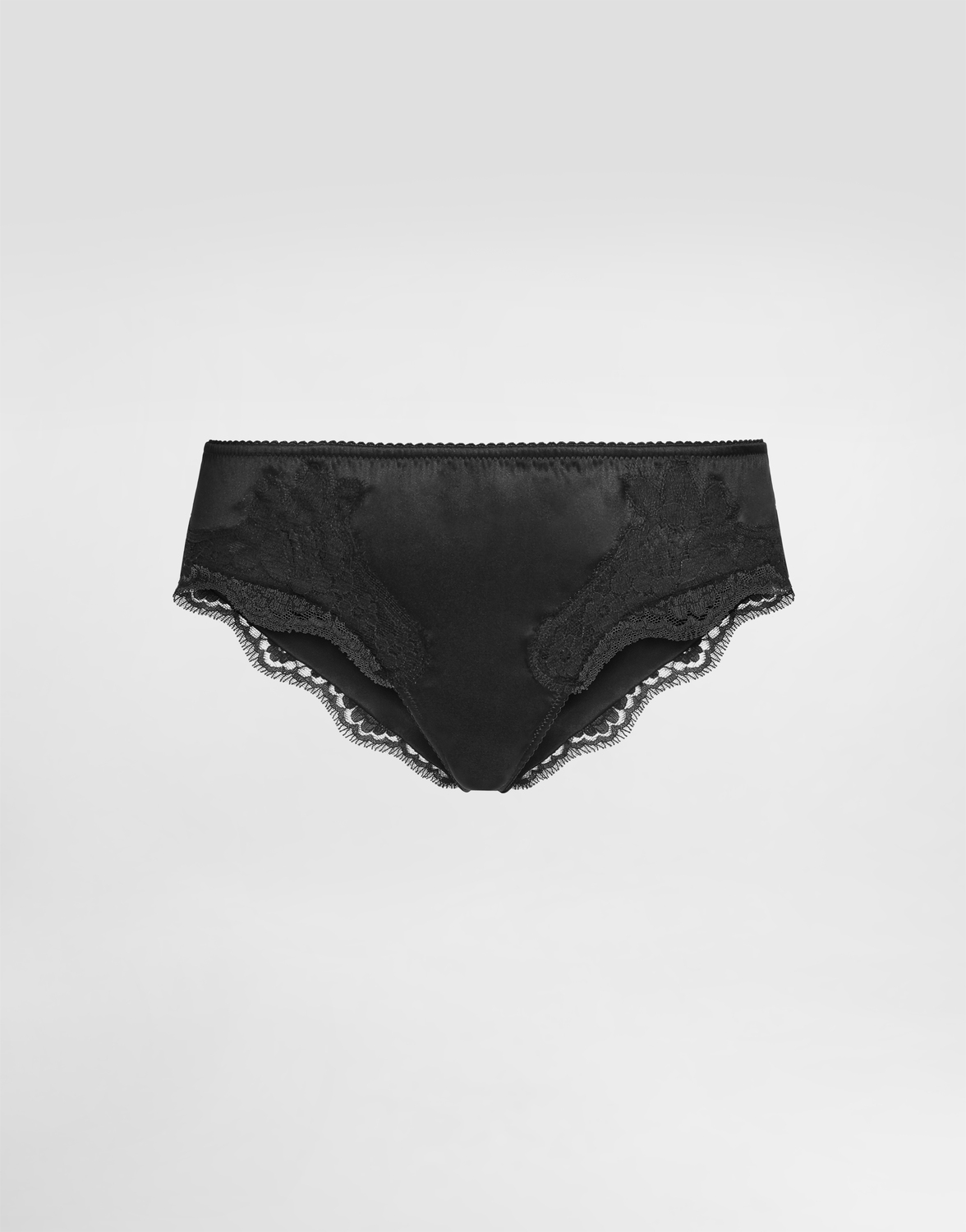 

Атласные трусики с кружевной отделкой Dolce & Gabbana, черный