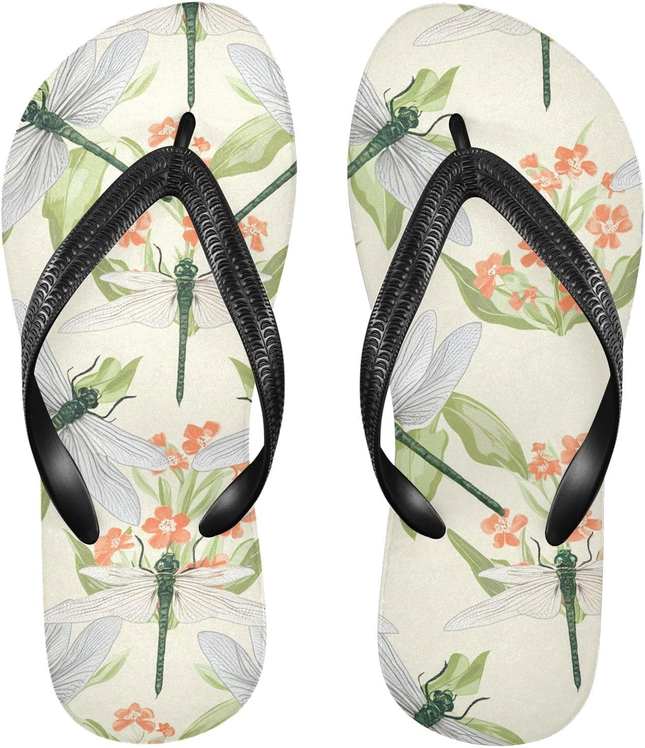 

Мужские пляжные шлепанцы с желтым стрекозой, резиновые нескользящие летние тапочки для душа и прогулок Sinestour