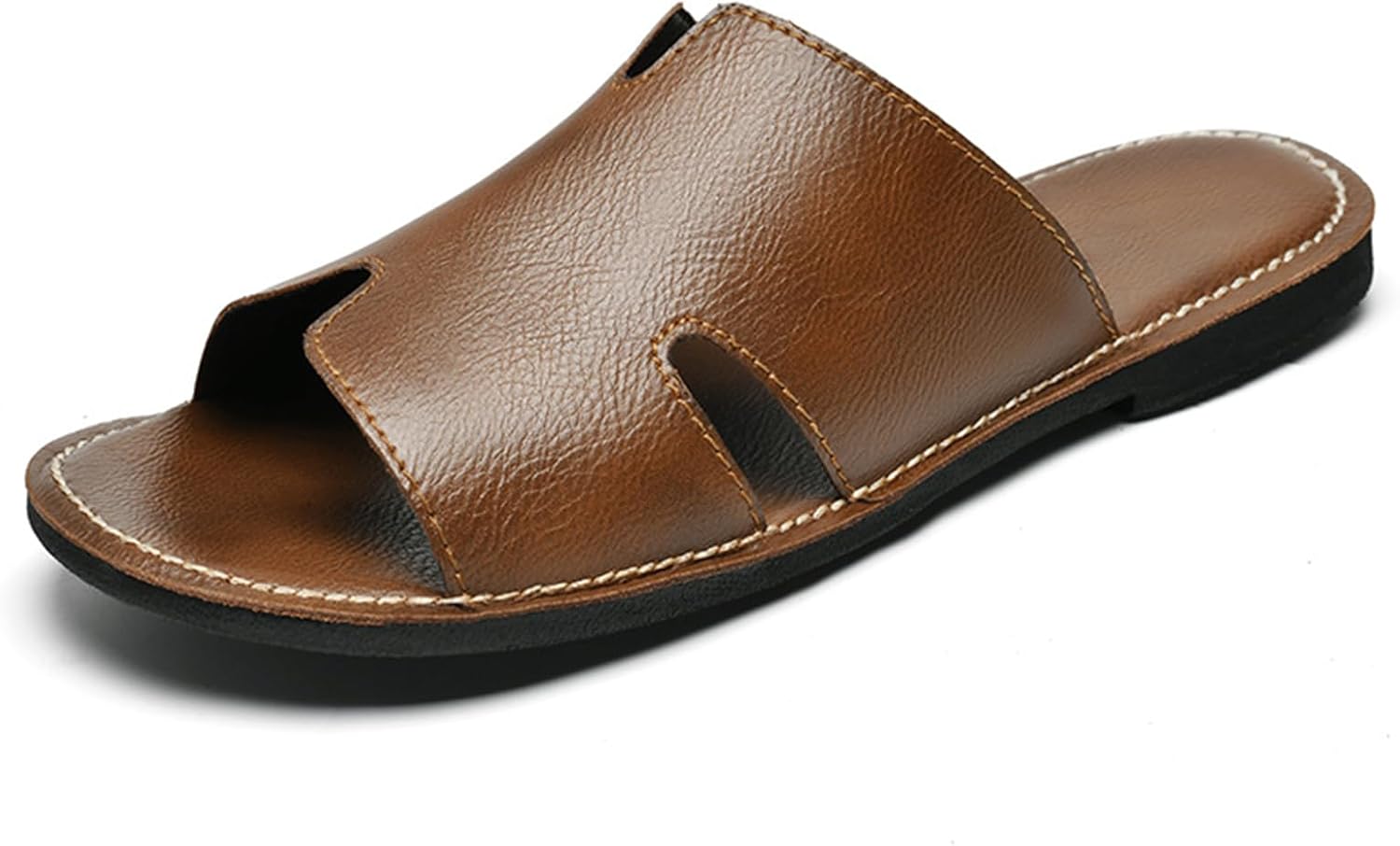 

Мужские кожаные шлепанцы/тапочки Abborora, коричневый