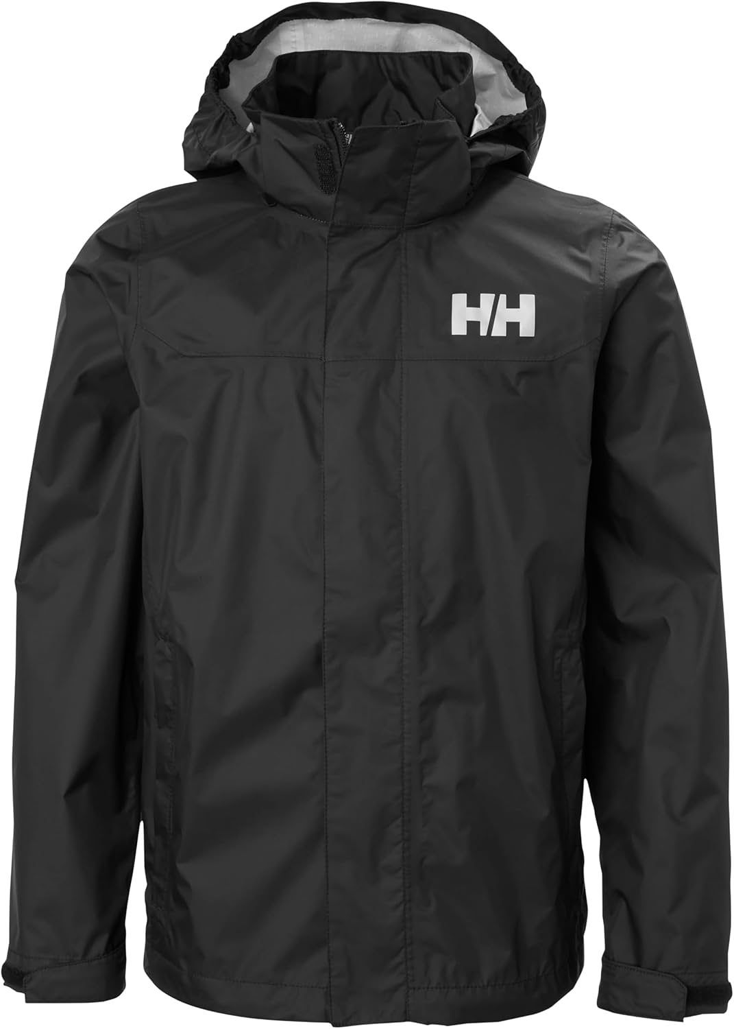 

Детская куртка Helly-Hansen Jr Loke, унисекс, дождевик с молнией YKK, съемный капюшон, регулируемые манжеты, из переработанного материала Helly Hansen, 990 Black