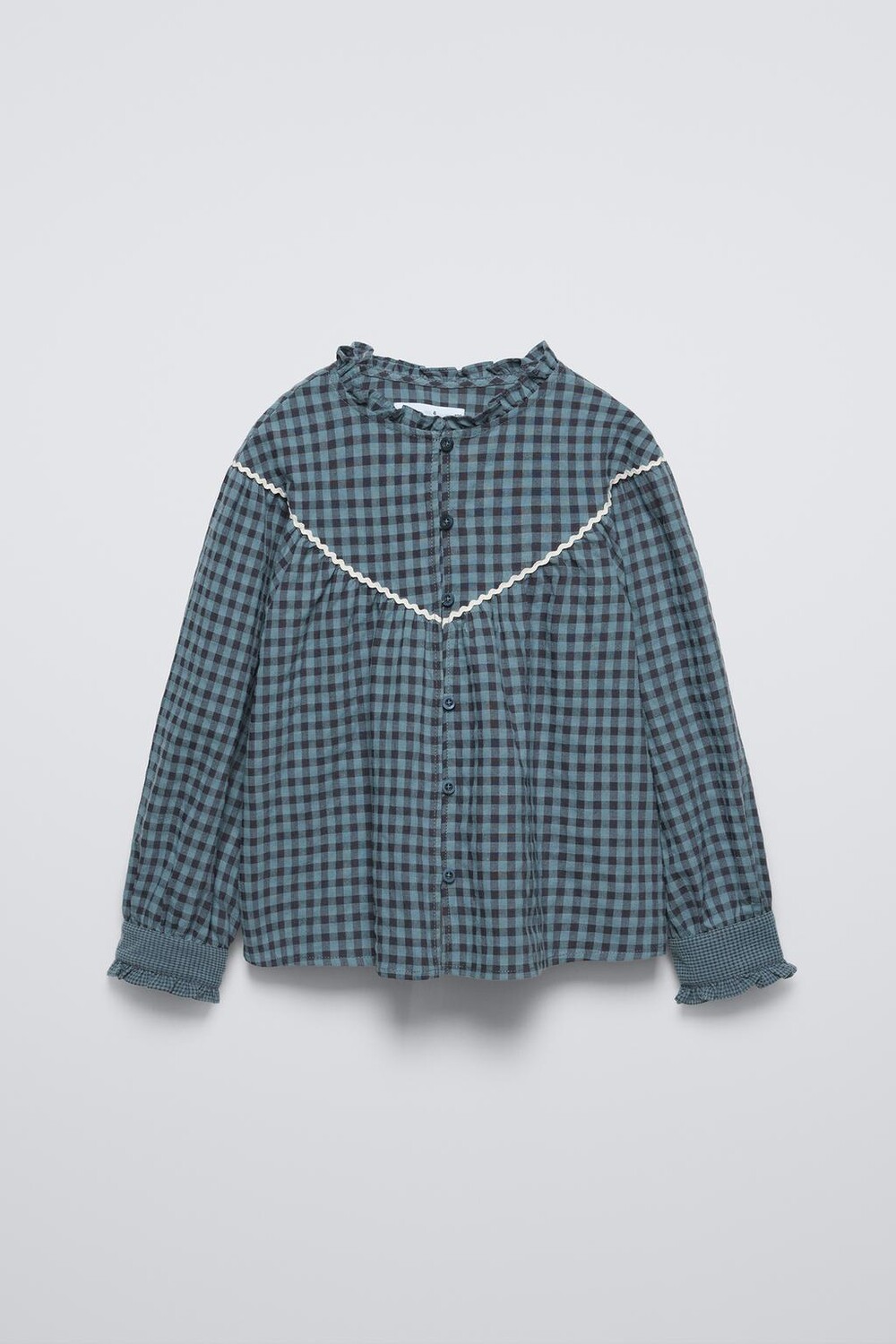 

Рубашка в клетку ZARA, антрацитово-серый