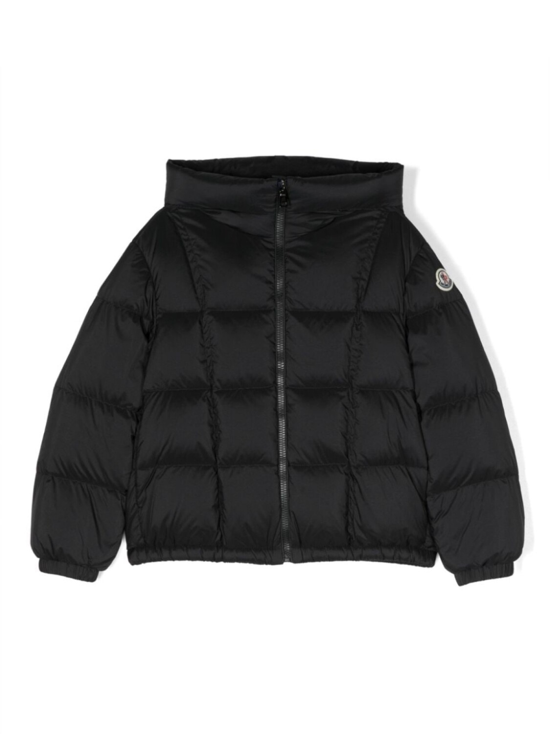 

Moncler Enfant пуховик с капюшоном и нашивкой-логотипом, черный