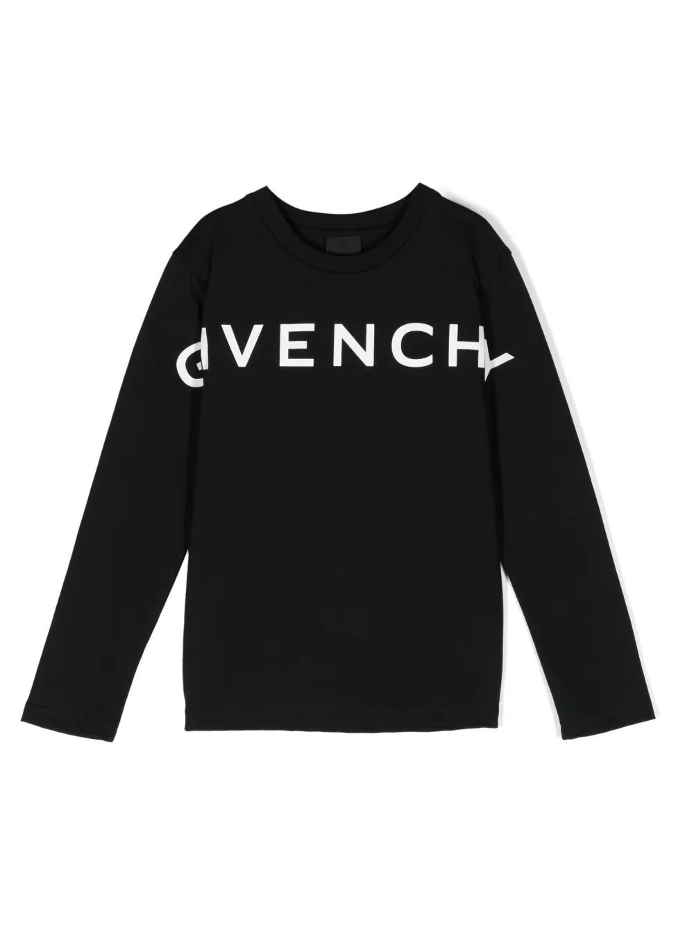 

Топ с длинными рукавами и логотипом 4G Givenchy Kids, черный