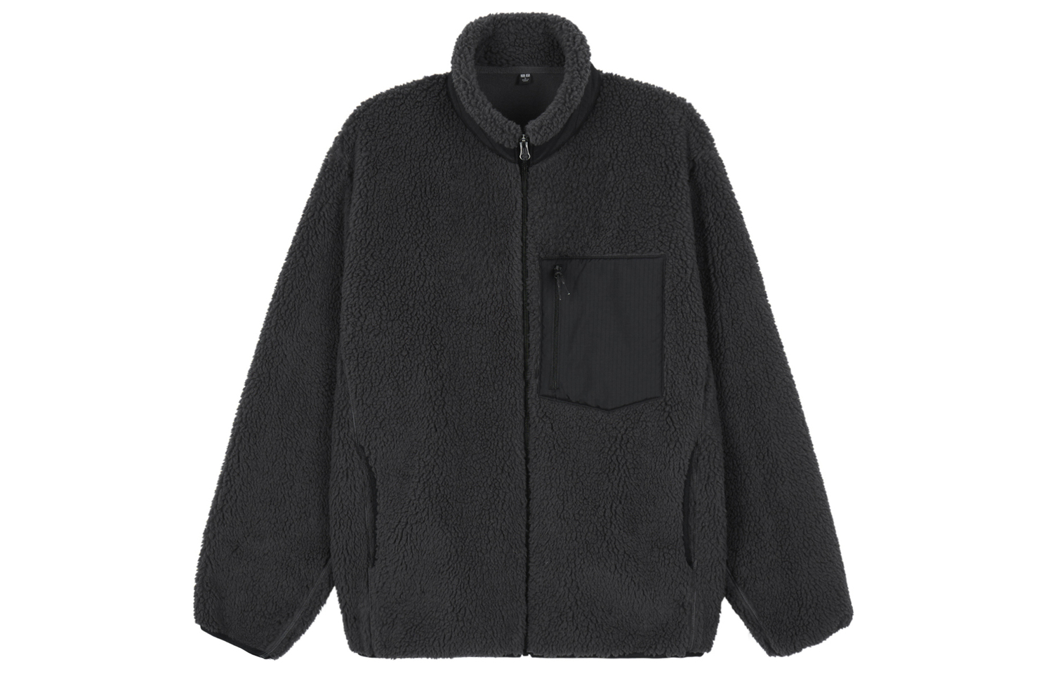 

UNIQLO Пальто с бархатистой текстурой унисекс тёмно-серое, Dark Gray