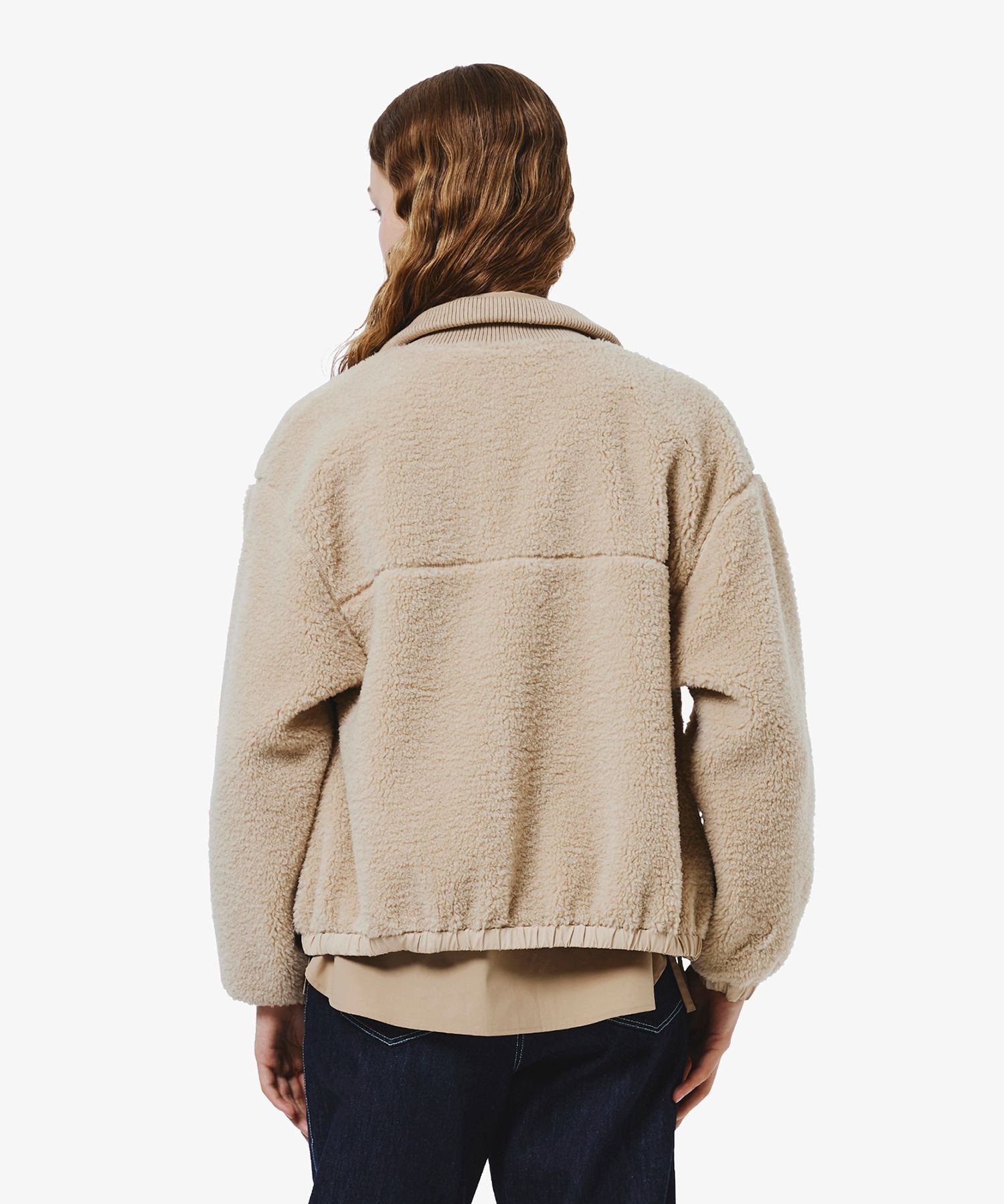 Куртка-бомбер LACOSTE, Beige, с воротником-стойкой и ребристой вязкой — фото 2