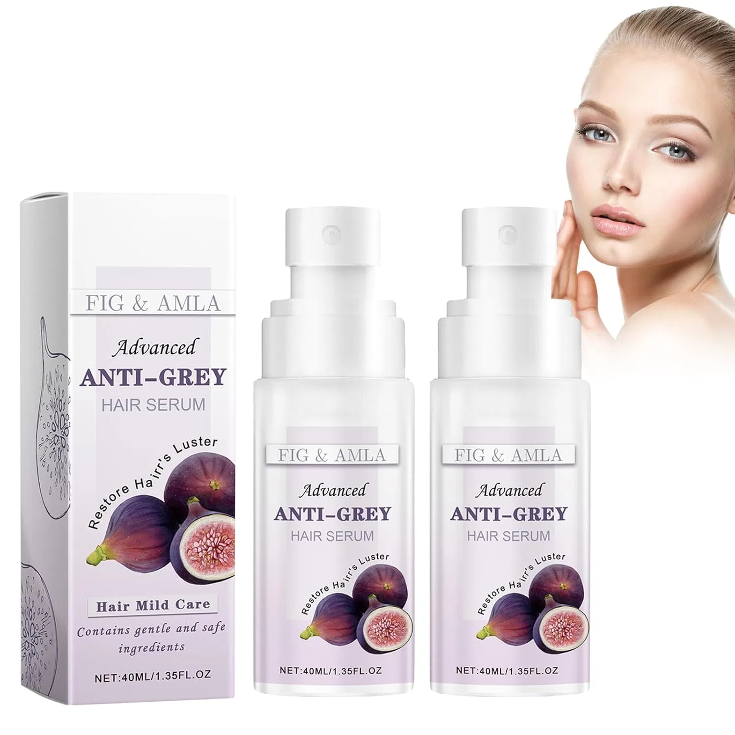 Сыворотка-спрей для волос Anti-Grey Hair Serum, 2 шт. Bploar