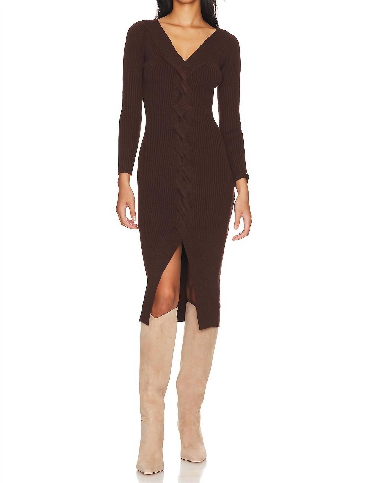 

Платье Vesper Knit темно-коричневого цвета ASTR
