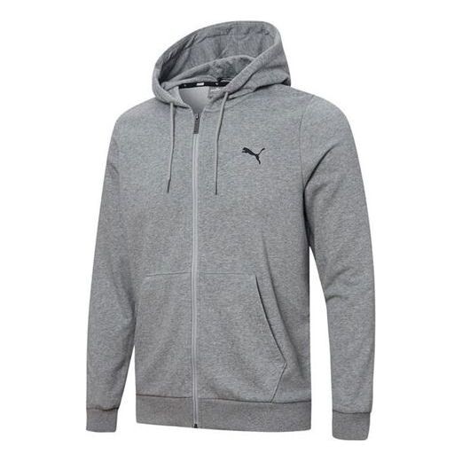 

Куртка ess logo solid color hooded jacket gray Puma, серый