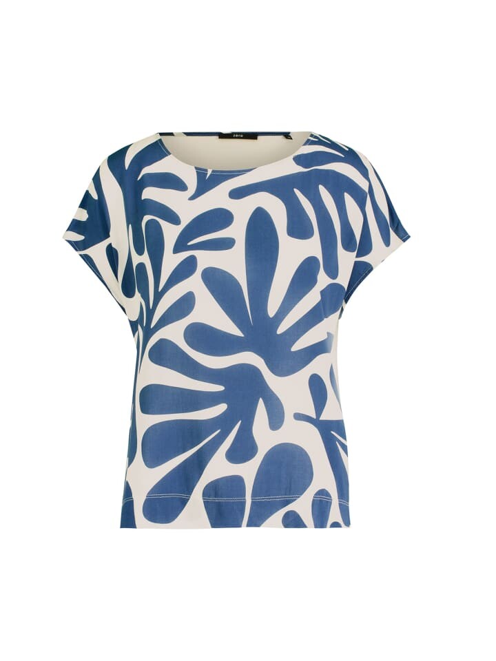 

Футболка Zero Viskoseshirt mit Print, цвет CreamBlue