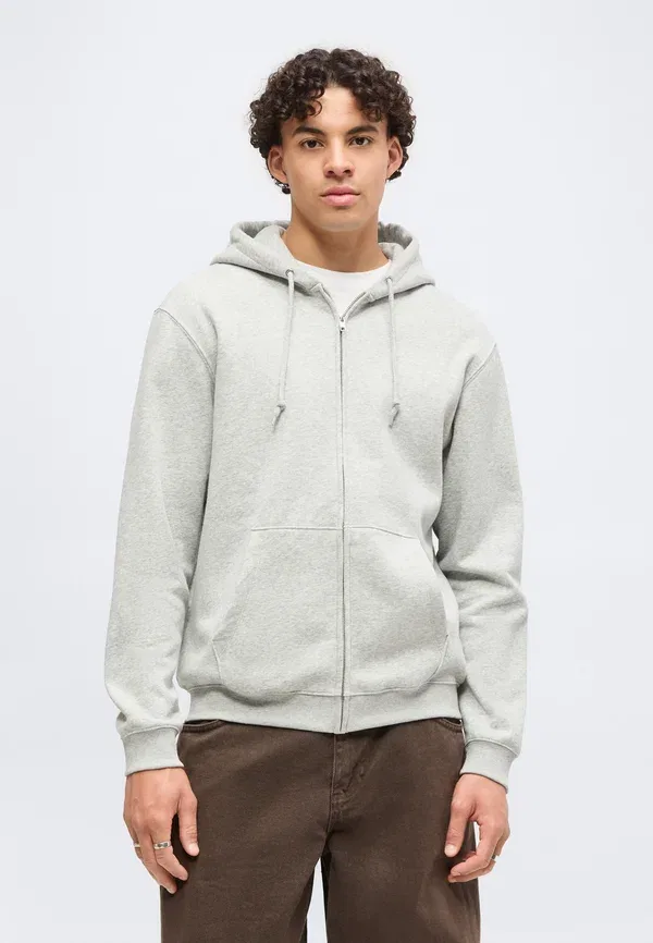 Толстовка на молнии Gap, light heather grey, светло-серый меланж