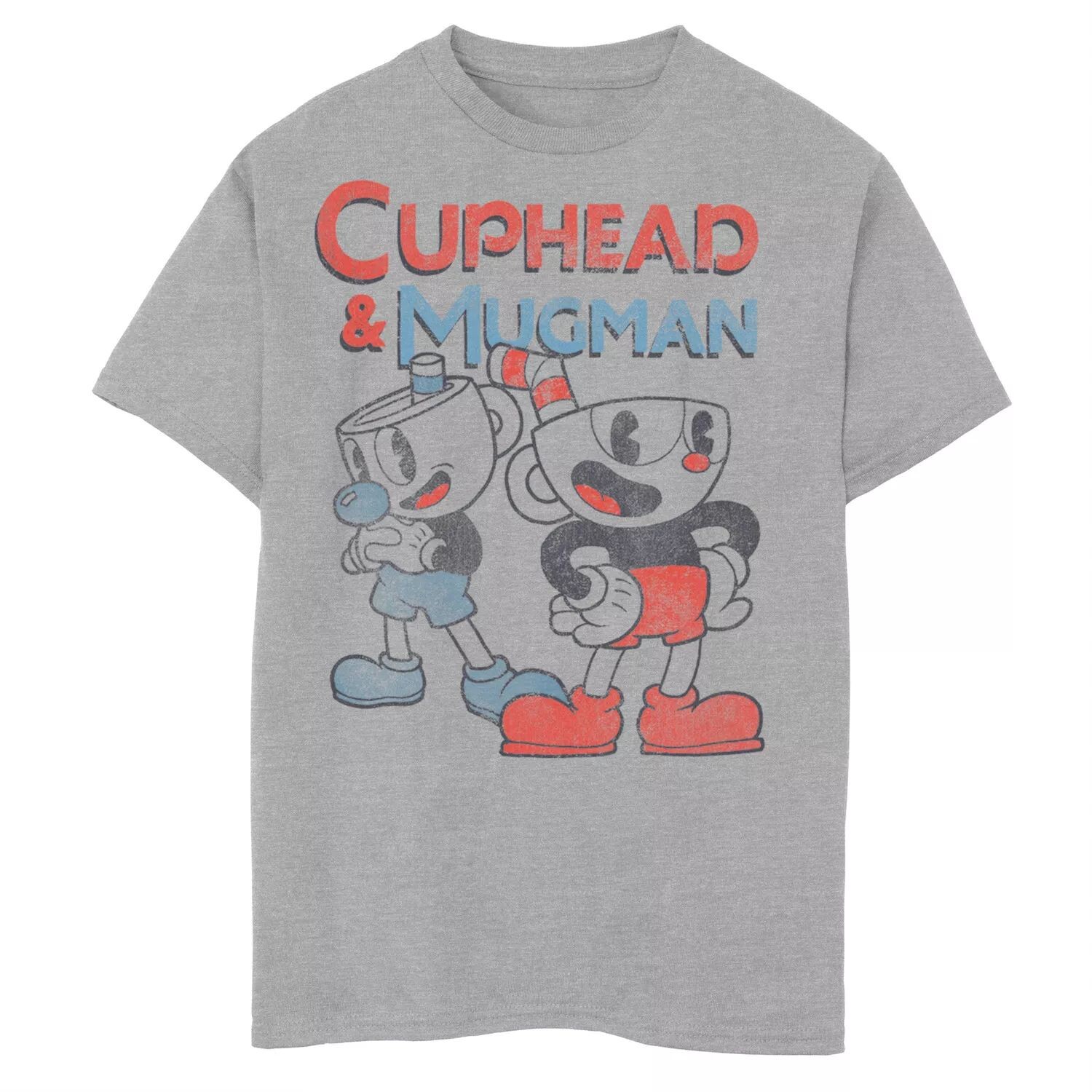 

Футболка с винтажным графическим рисунком Cuphead And Mugman Dynamic Duo для мальчиков 8–20 лет Licensed Character