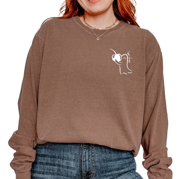 

Boo cheri ghost - женская футболка с длинным рукавом и принтом, окрашенная в процессе пошива Simply Sage Market, Espresso, Зеленый, Boo cheri ghost - женская футболка с длинным рукавом и принтом, окрашенная в процессе пошива Simply Sage Market, Espresso