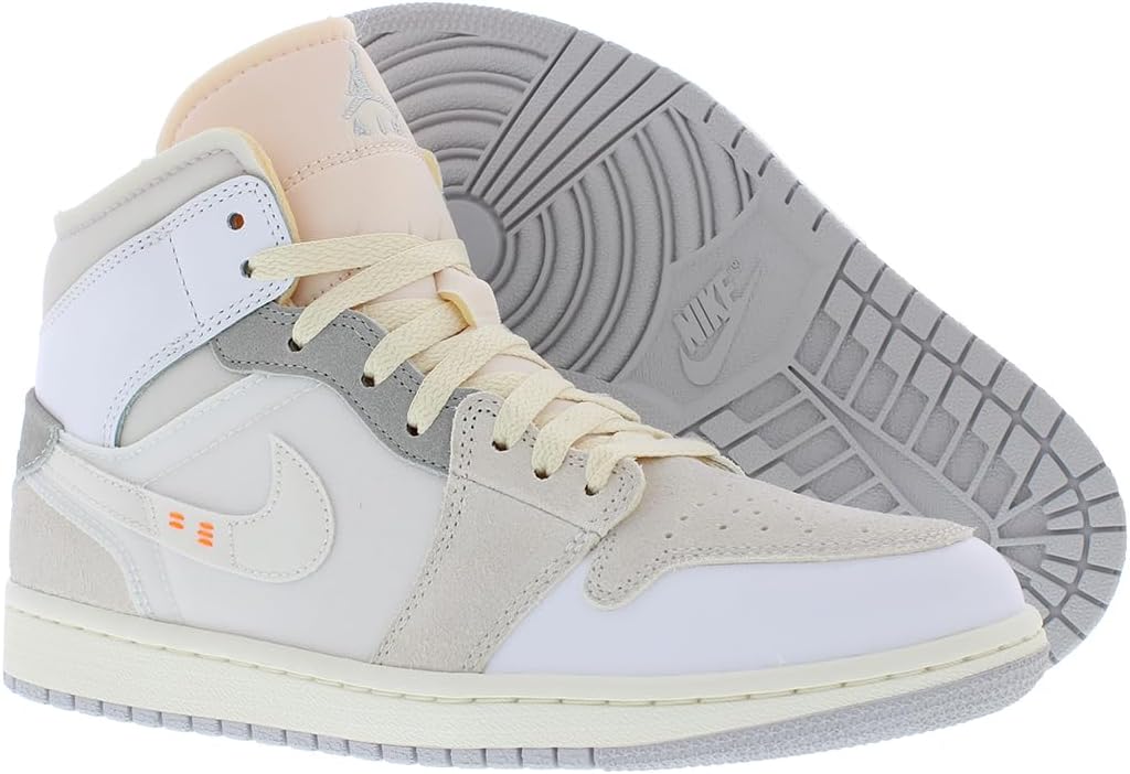 Мужские кроссовки Nike Air Jordan 1 Mid SE, белый/серый — фото 4