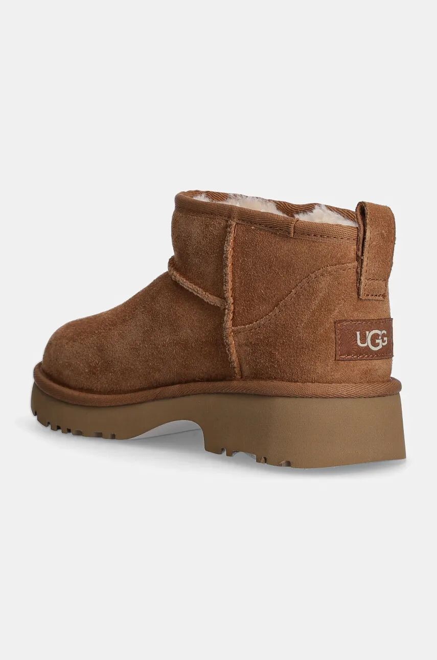 Детские зимние сапоги UGG KIDS CLASSIC ULTRA MINI NEW HEIGHTS, коричневый — фото 3