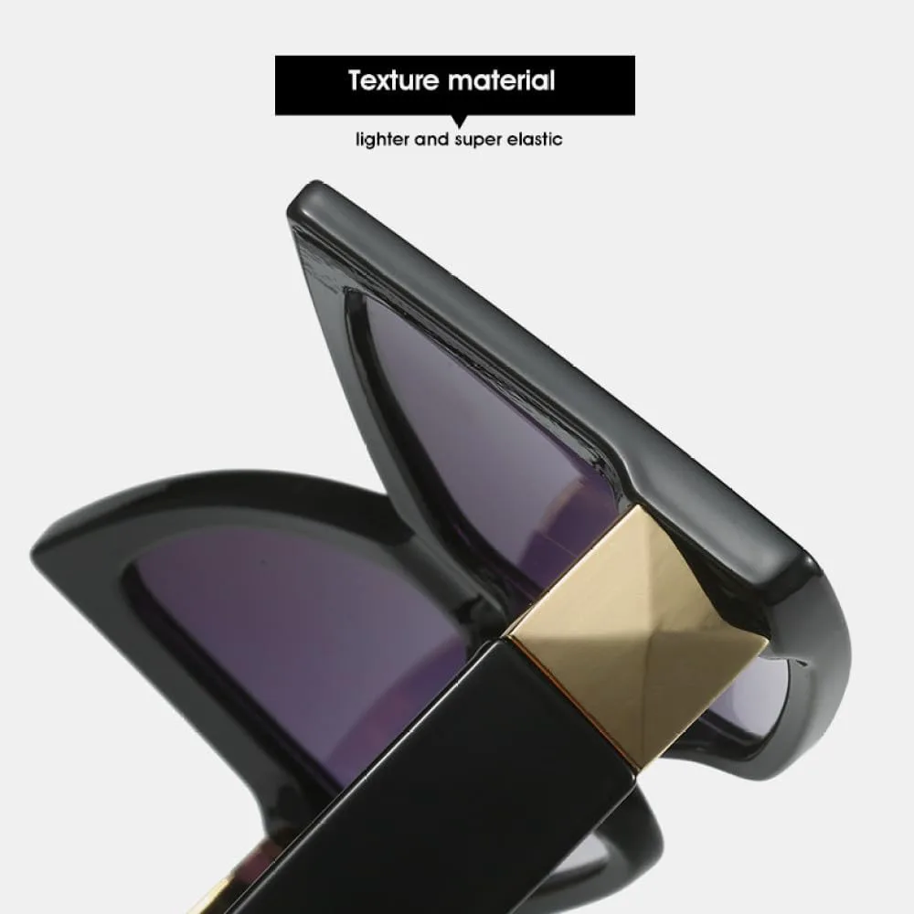 

Женские солнцезащитные очки неправильной формы, двухцветная оправа, «кошачий глаз», роскошные солнцезащитные очки с защитой от УФ-излучения UV400 TYUVIVO, White