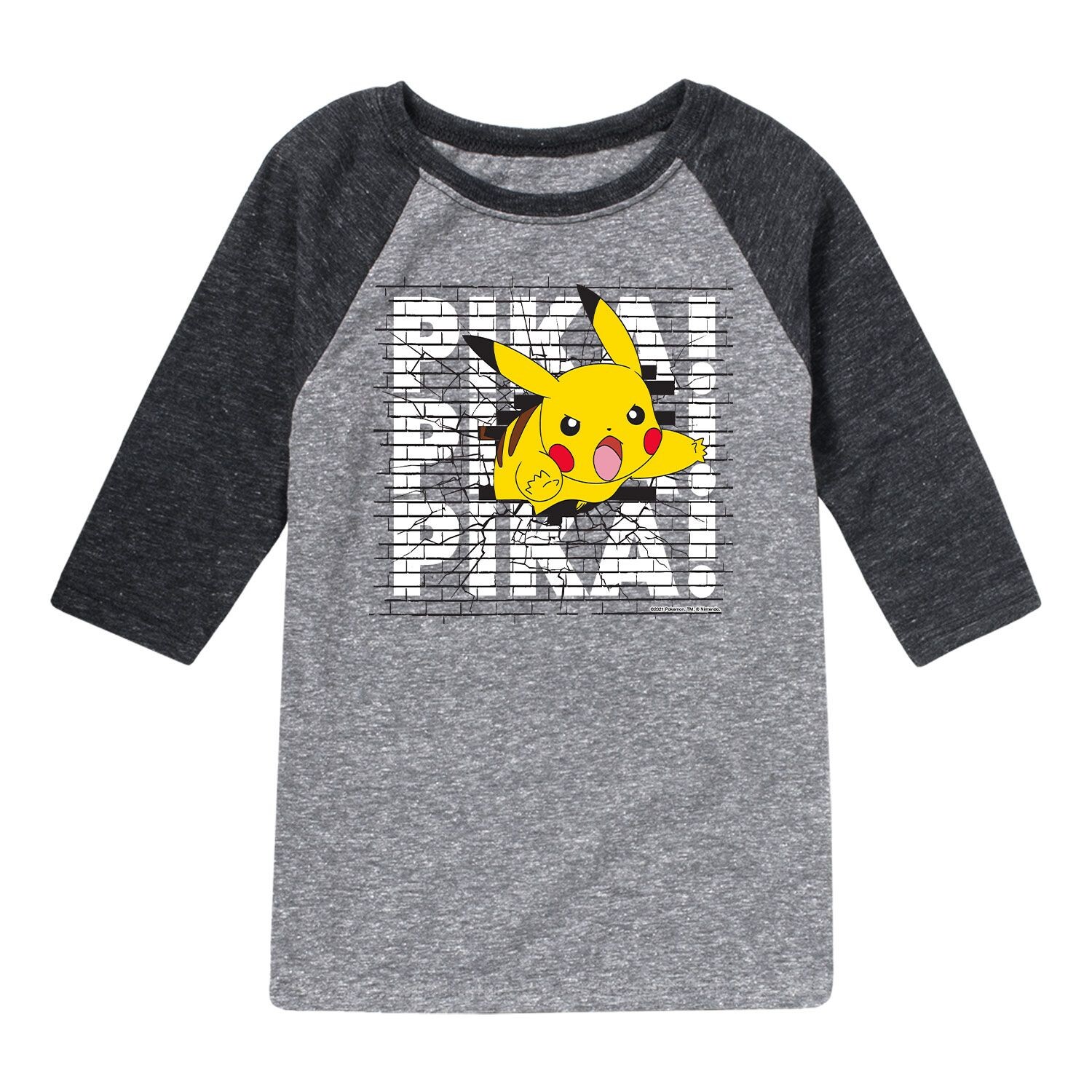 

Футболка реглан с настенным рисунком для мальчиков 8–20 лет Pokemon Pika Pokemon